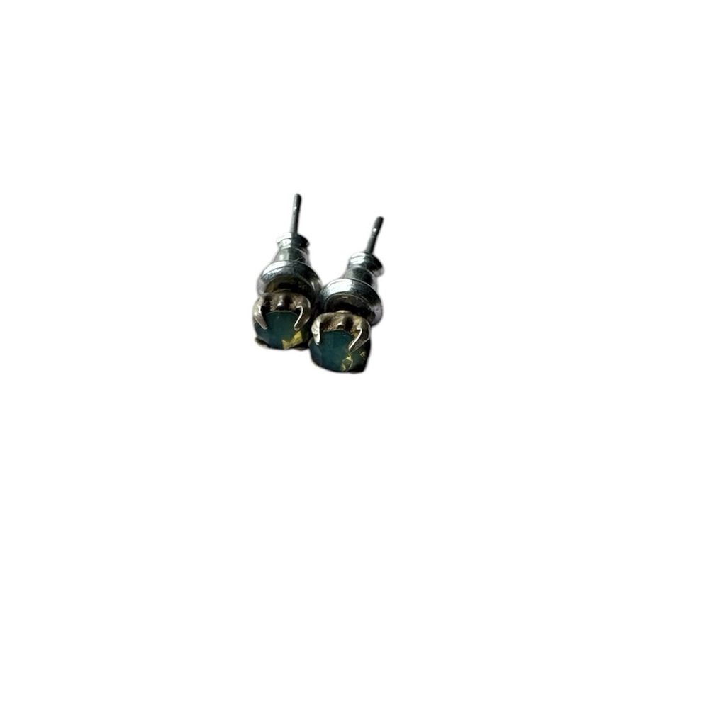 Pilgrim Silver earrings with green gem